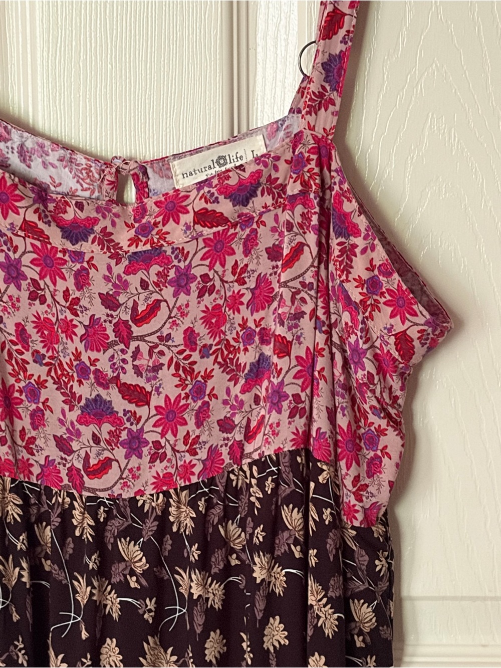 NATURAL LIFE Pink and Black Floral Maxi Dress - Picture 4 of 10
